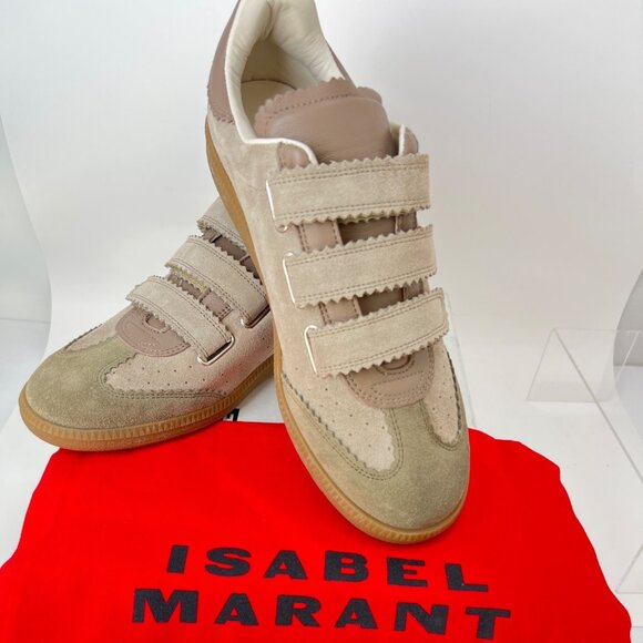 Isabel Marant Beth Taupe Sneakers low-top leather Women Shoes Size 40 - Picture 1 of 12
